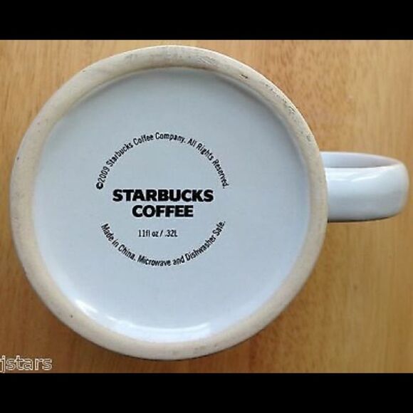 Starbucks 2009 Red Corporate Name Logo Ceramic 11 oz. Coffee Mug - Picture 4 of 4
